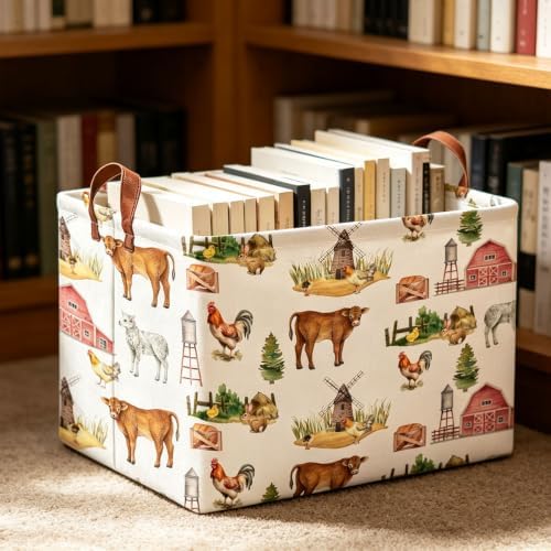 Rectangle Storage Basket with Handles, Collapsible Storage Bin, Books Box - Image 4