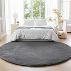 Amazon Basics Fluffy Washable Round Area Rug, Circle Shaggy Carpet - Image 2