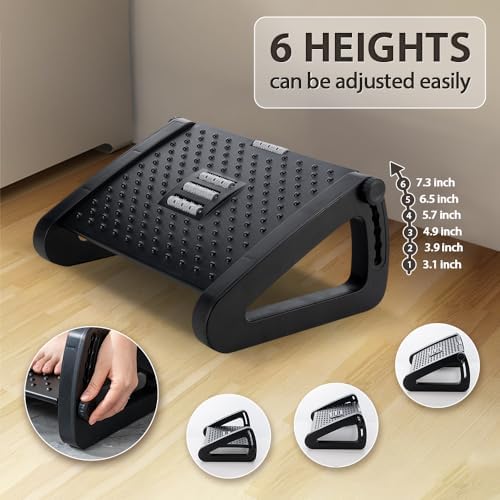 CasaZenith Foot Rest, Six Heights Adjustable Foot Rest Under Desk at Work - Image 2