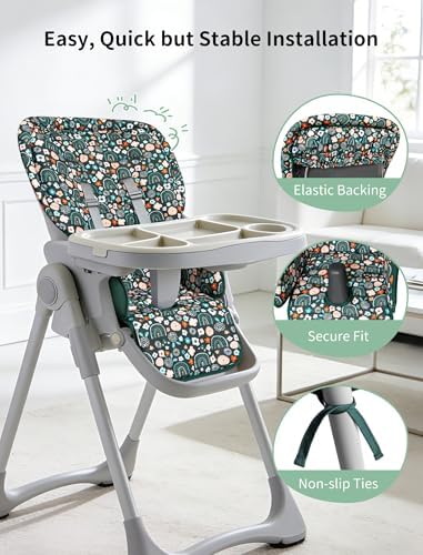 Baby High Chair Cover, Waterproof & Machine Washable Green - Image 5