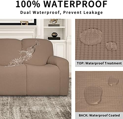 Easy-Going 100% Dual Waterproof Recliner Loveseat Cover, 6-Pieces Stretch - Image 3