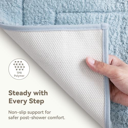 GRANNY SAYS Baby Blue Bathroom Rug 16" x 24", Non-Slip Microfiber Bath Mat - Image 5