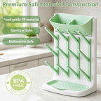 Vertical Baby Bottle Drying Rack, Space-Saving Countertop Dryer, Holds 12 - Image 3