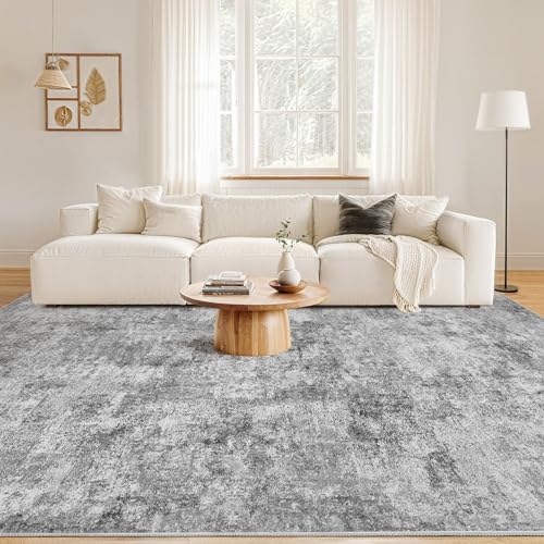 Nakagishi 10x14 Area Rugs Living Room: Washable Abstract Large Neutral Soft Rug - Image 4