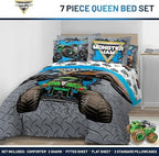 Monster Jam Queen Comforter Set 7 Piece Kids Bedding - Image 2