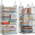8 Tier Widened Hanging Closet Organizer and Storage Shelves, Metal & Foldable by X-cosrack