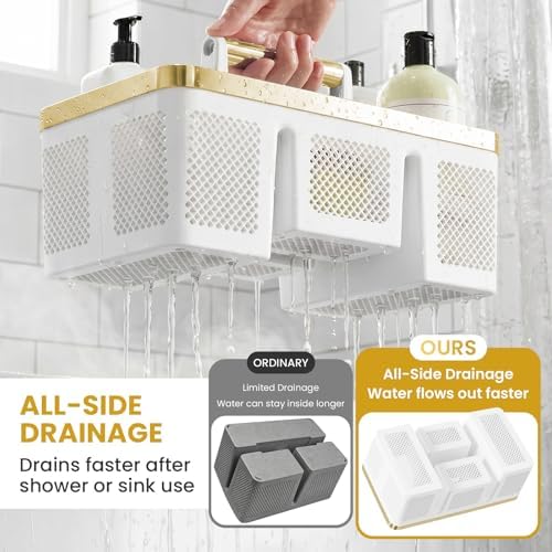 BYUNER Portable Cleaning Caddy & Shower Basket: Hard Plastic Caddy Organizer - Image 3