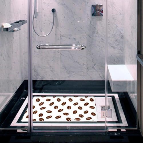 Shower Mat Non Slip 26.8 x 15.1 Inches, Coffee Beans Bathtub Mat Shower Stall - Image 6