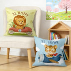 18x18 Set of 4 Baby Cartoon Animals Throw Pillow Cushion Covers - Image 4