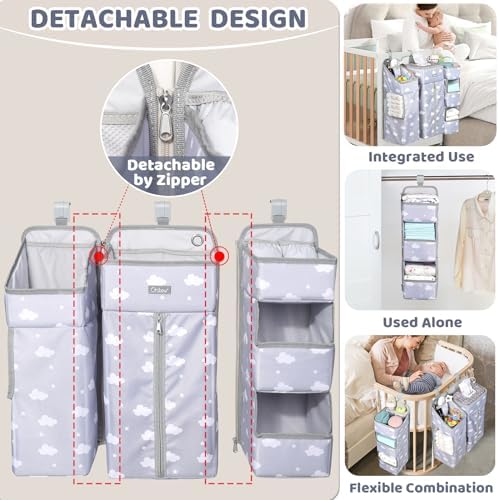 Orzbow 3-in-1 Hanging Diaper Caddy Organizer - Image 4
