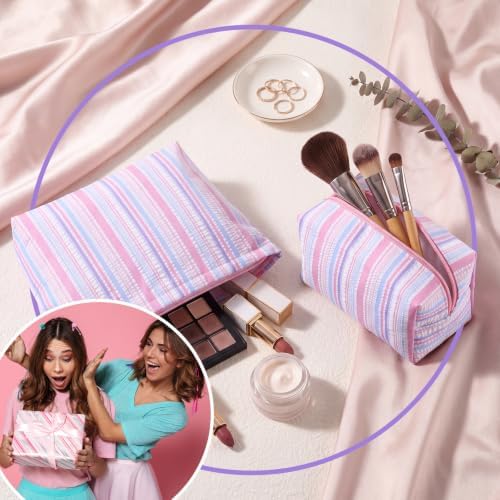 Huhumy 2 Pcs Makeup Bag Set for Women, Color Stripe - Image 5