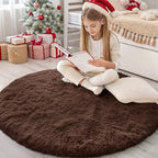 OLANLY Coffee Round Rugs for Bedroom by OLANLY