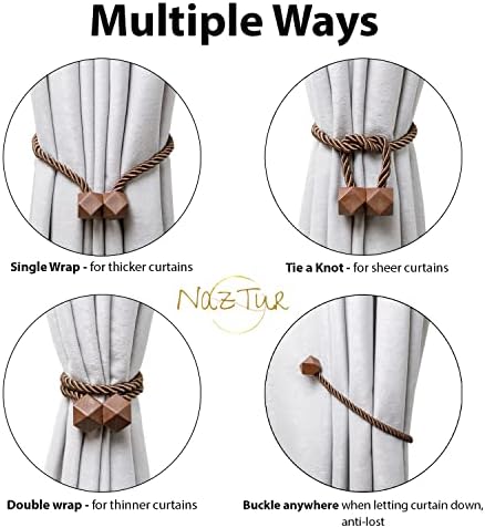 NazTur Magnetic Curtain Tiebacks, Curtain Ties, No-Drill Holdbacks - Image 4