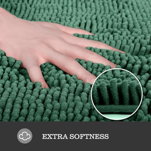 Yeaban Toilet Rugs U-Shape 20"x24", Dark Green - Image 3