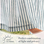 jinchan Linen Boxter Striped Kitchen Valances Blue 50 x 16 inch 2 Panels - Image 6