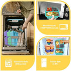 TOUWMX Bento Box For Kids, 4 Pack 3 Compartments Lunchable Meal Prep Containers - Image 5