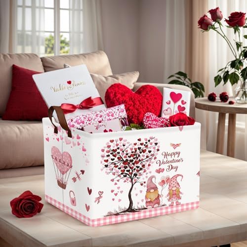 Valentine's Day Basket Gift for Empty Cute Heart Large Storage Bin for Kid and - Image 2