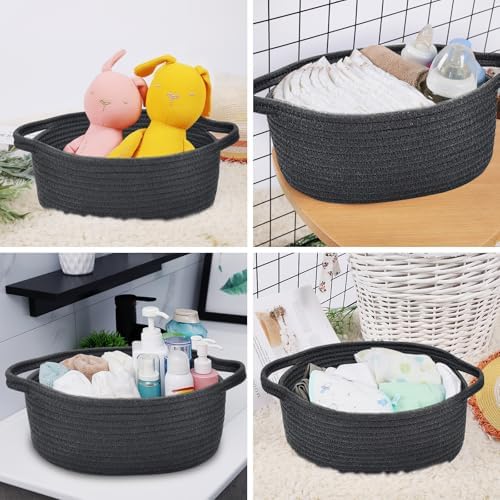 ABenkle Small Basket with Handles, Boho Decorative Rope Woven Dog Cat Toy - Image 5