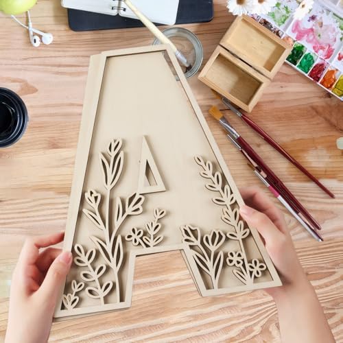 Layered 12 Inch Large Wooden Letters V - Image 5