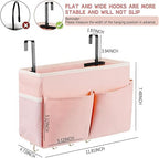 Bedside Caddy Organizer 5 Pockets 4 Hooks Bunk Bed 2Pack Pink - Image 2