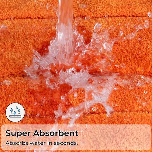 GRANNY SAYS Orange Bathroom Rug 20" x 32", Non-Slip Microfiber Bath Mat - Image 6