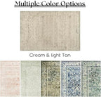 Cream and Light Tan Rugs Washable Vintage Soft Large Living Room Rug 9x12 - Image 6