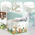 Forest Animals Laundry Hamper Woodland Tree Large Storage Basket Parents - Image 4