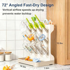 GoMaihe Baby Bottle Drying Rack: Space Saving Vertical Bottle Dryer Holder - Image 4