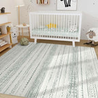 Nakagishi Green Rug Living Room Rugs: 7x9 Washable Boho Large Neutral Soft - Image 7