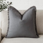 Foindtower Decorative Linen Fringe Throw Pillow Covers Cozy Boho Farmhouse by Foindtower