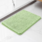 Chenille Bathroom Rug 17"x24" Seafoam Green, Non-Slip Bath Mat by Kildoss