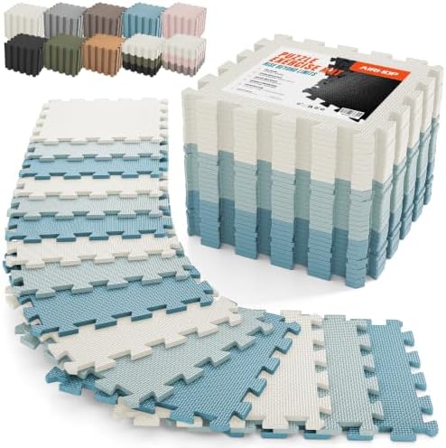AIRHOP 18 PCS Gym Floor Mat, EVA Foam Puzzle Gym Mat, High-Density Interlocking by Airhop