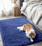 OLANLY 3x5 Machine Washable Small Bedside Rug, Soft Fluffy Shaggy Rugs - Image 3
