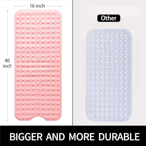 Non Slip Bathtub Shower Mat, Extra Long Bath Mat - Image 2