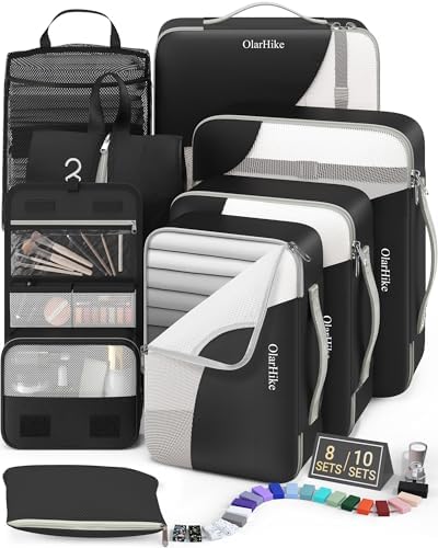 OlarHike 8 Set Packing Cubes for Travel, Gifts for Women Mom, Anti-Tearing by OlarHike