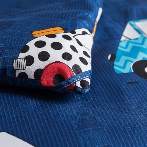 Caressma Navy Toddler Bedding Set, 4 Pieces Boys Comforter - Image 6