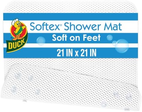 Duck Brand Softex Shower Mat, Machine Washable, 21 x 21 Inches, Skid Resistant by DuckBrand