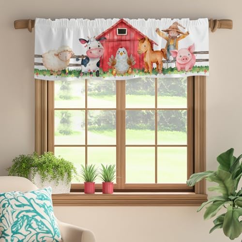 Unisex Farm Animals Cow Chicken Horse Nursery Short Curtain Valance - Image 6
