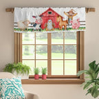 Unisex Farm Animals Cow Chicken Horse Nursery Short Curtain Valance - Image 6