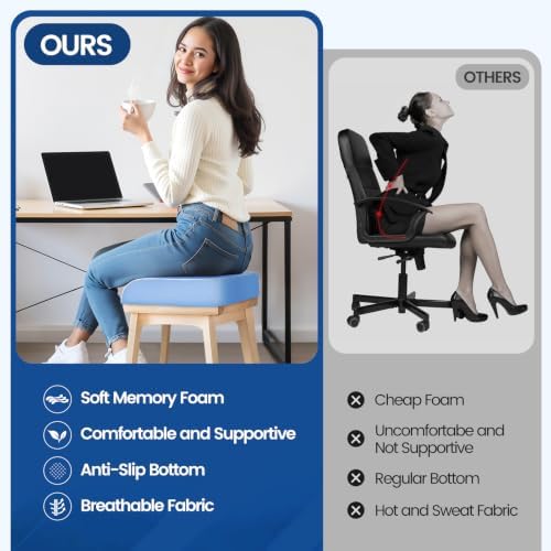 SweetSlubr Seat Cushion, Chair Pad, Memory Foam Tailbone Pain Relief - Image 7