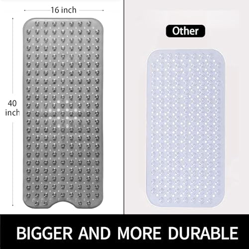 Non Slip Bathtub Shower Mat, Extra Long Bath Mat - Image 2