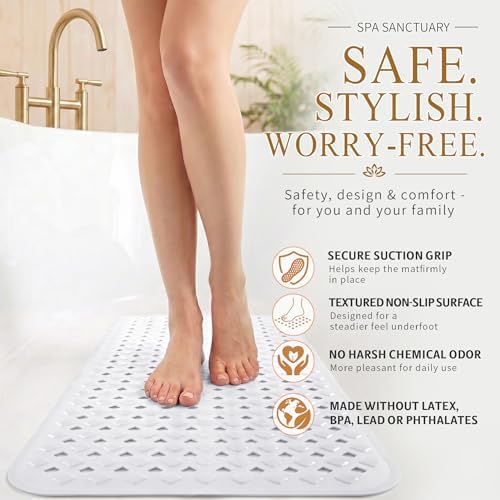 Yimobra Bathtub Mat Non Slip, Long Anti Slip Bath Tub Mat - Image 4