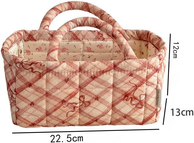 Small Storage Basket Organizer, Mini Fabric Floral Storage Baskets - Image 5