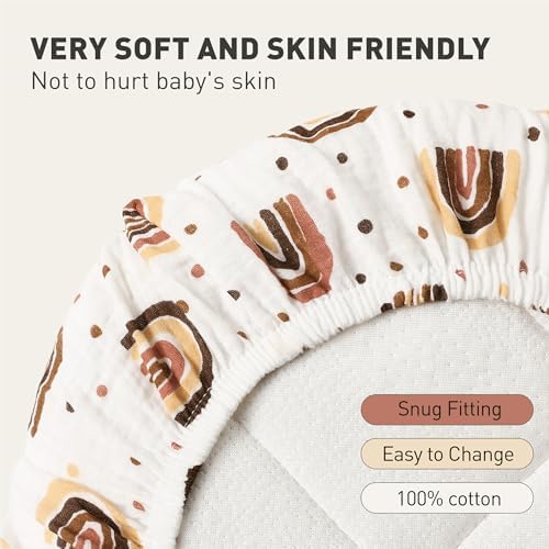 Muslin Bassinet Sheets 2 Pack, Universal Cotton Fitted Baby Mattress Sheet - Image 5