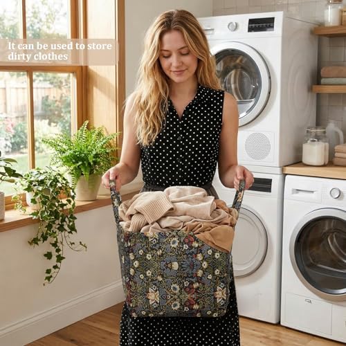 Floral Fabric Storage Basket Car Interior Storage Basket Underwear Sundries - Image 4