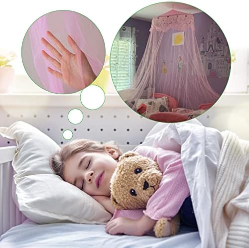 Mosquito Net Bed Canopy for Girls Pink Bed Curtains Tent Twin Queen Size - Image 7