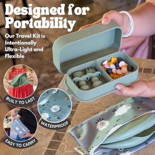 Baby Travel Feeding Set with Silicone Suction Plates - Image 6