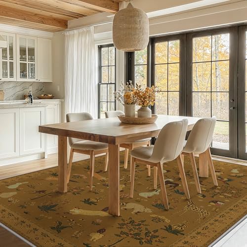 BESBLEE 8X10 Area Rug for Living Room, Animal Washable Non Slip - Image 5