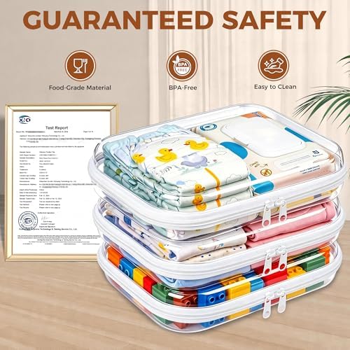 3 Pack Diaper Bag Organizer Pouches, Makeup Bag, Toiletry Bag, Toy Storage Bins - Image 3