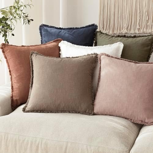 Foindtower Decorative Linen Fringe Throw Pillow Covers Cozy Boho Farmhouse - Image 7